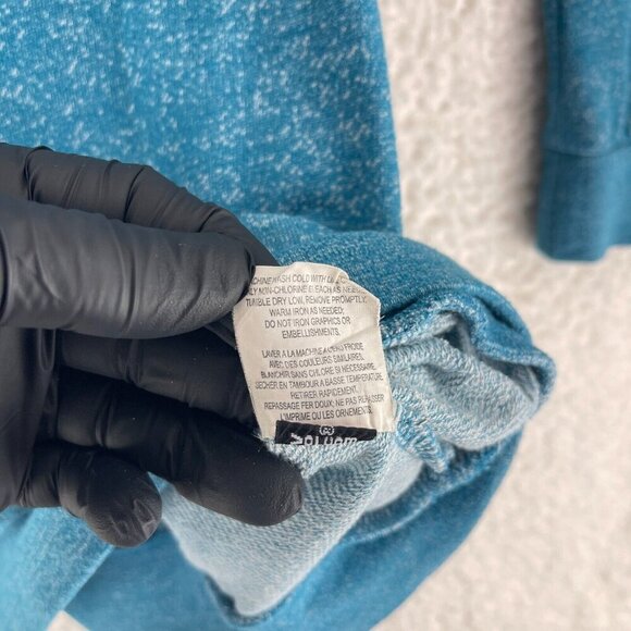 Volcom Blue Heathered Pullover Sweater Womens Long Sleeve Scoop Neck Size Large‎ - Picture 10 of 11